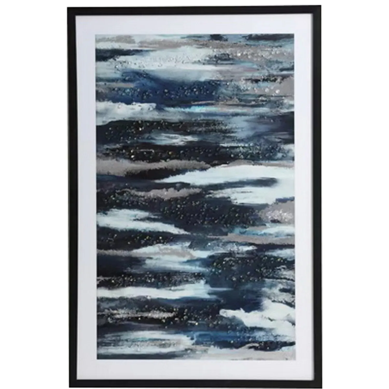 Jewelled Framed Art - Dark Blue