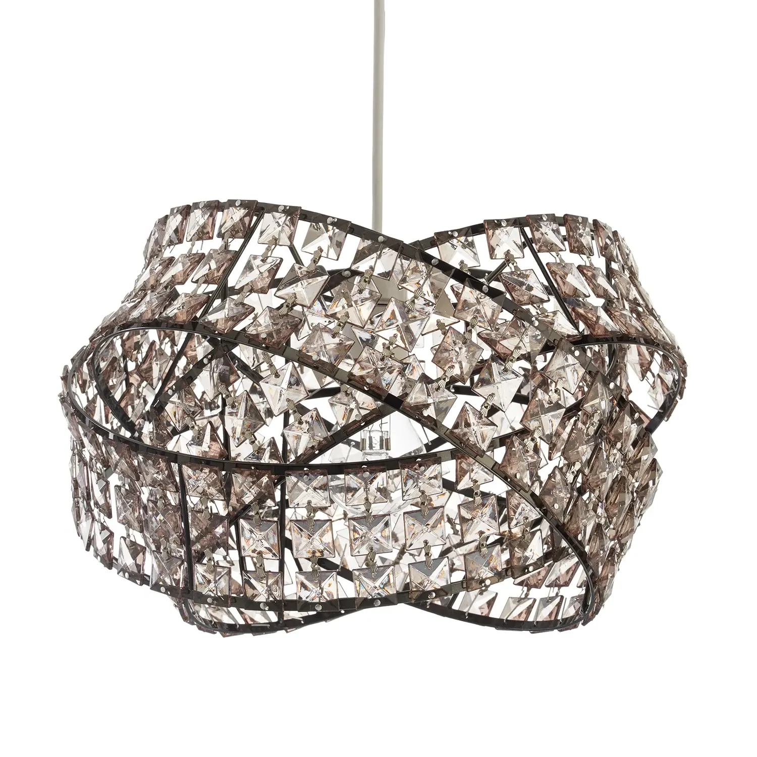 Jewelled Twisted Pendant - Grey image