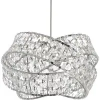 Jewelled Twisted Pendant Light - Clear