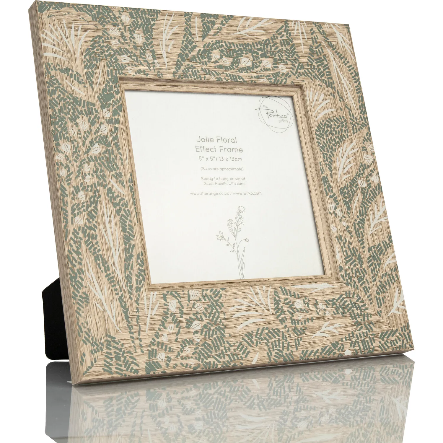 Jolie 5x5in Floral Effect Frame - Green