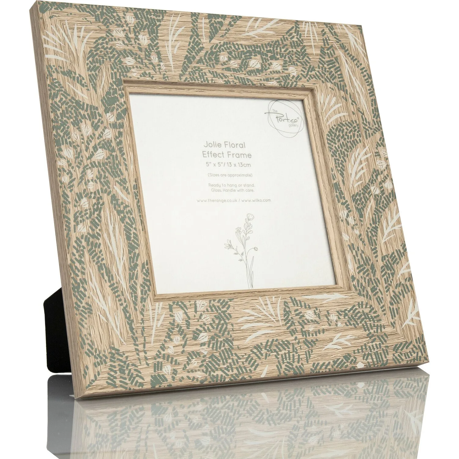 Jolie 5x5in Floral Effect Frame - Green