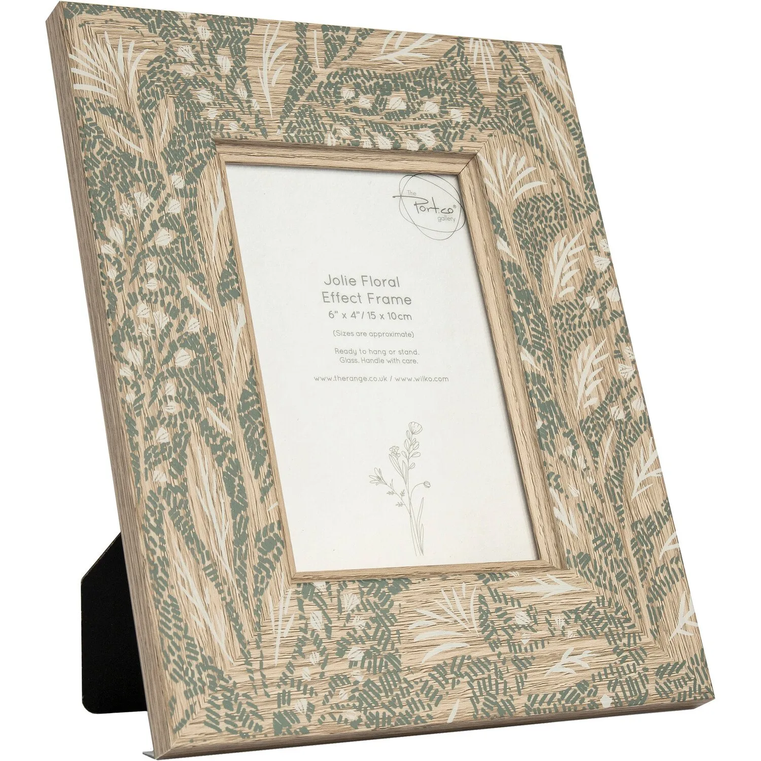 Jolie 6x4in Floral Effect Frame - Green image