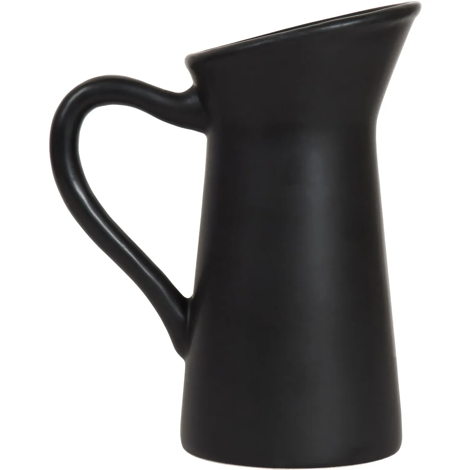Jug Shaped Ceramic Vase - Matte Black