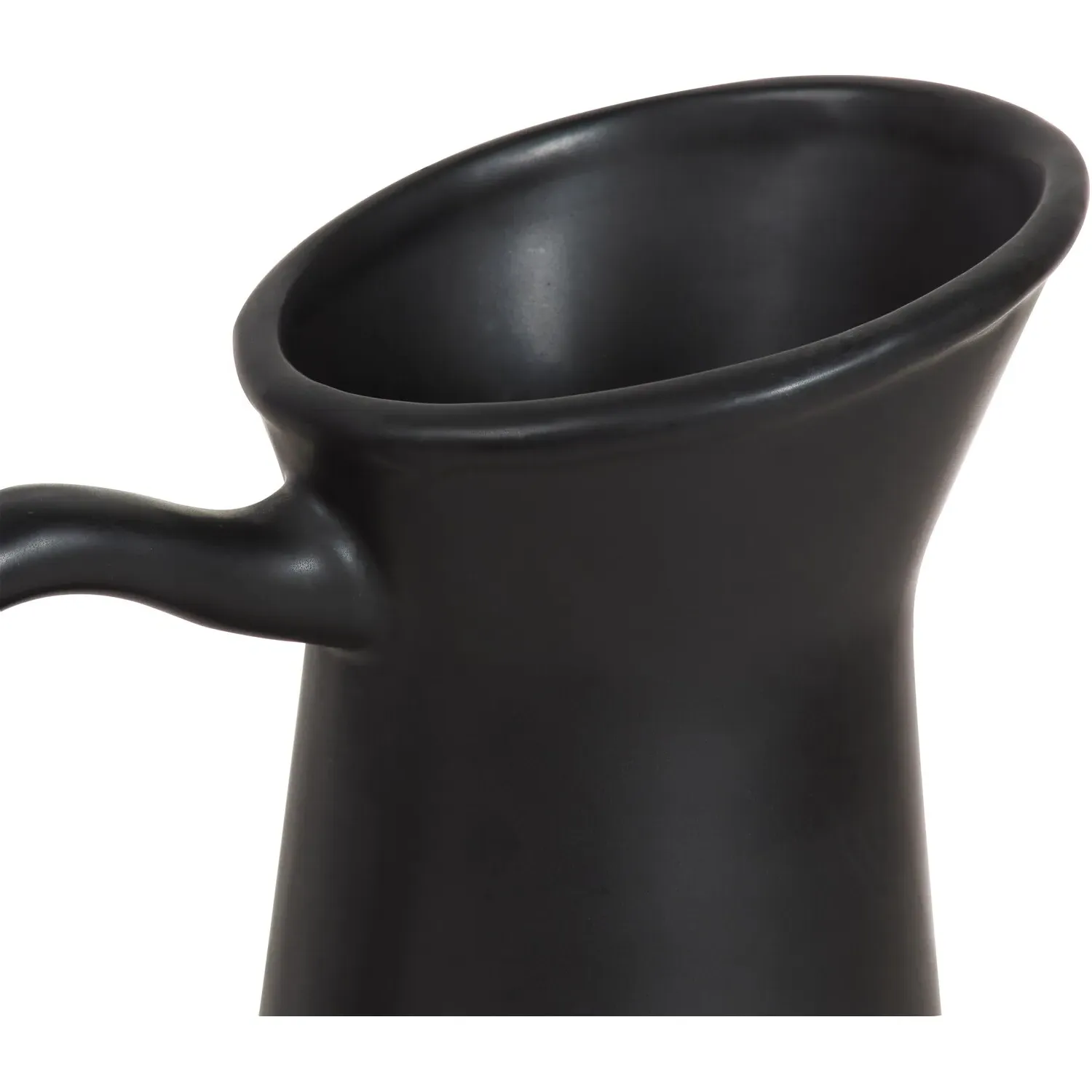 Jug Shaped Ceramic Vase - Matte Black