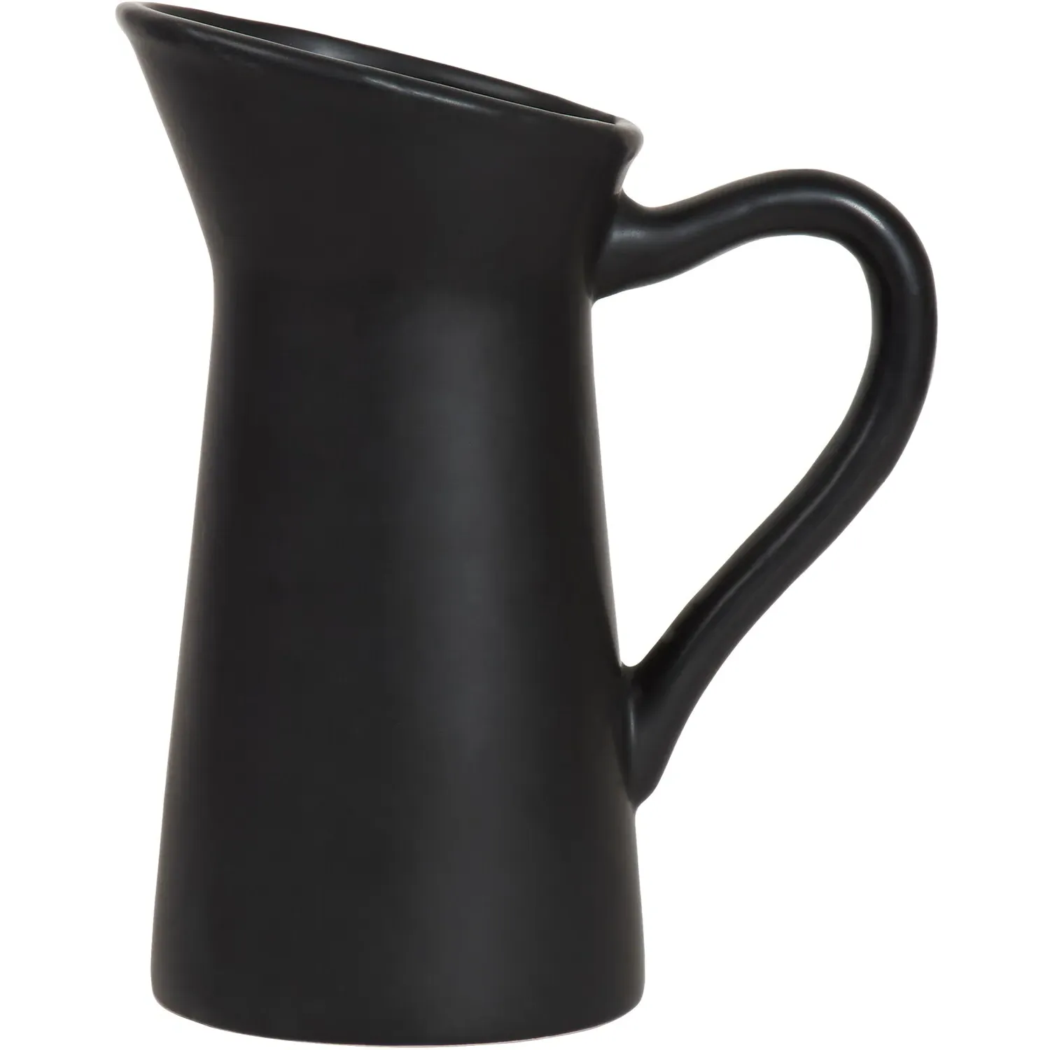 Jug Shaped Ceramic Vase - Matte Black image