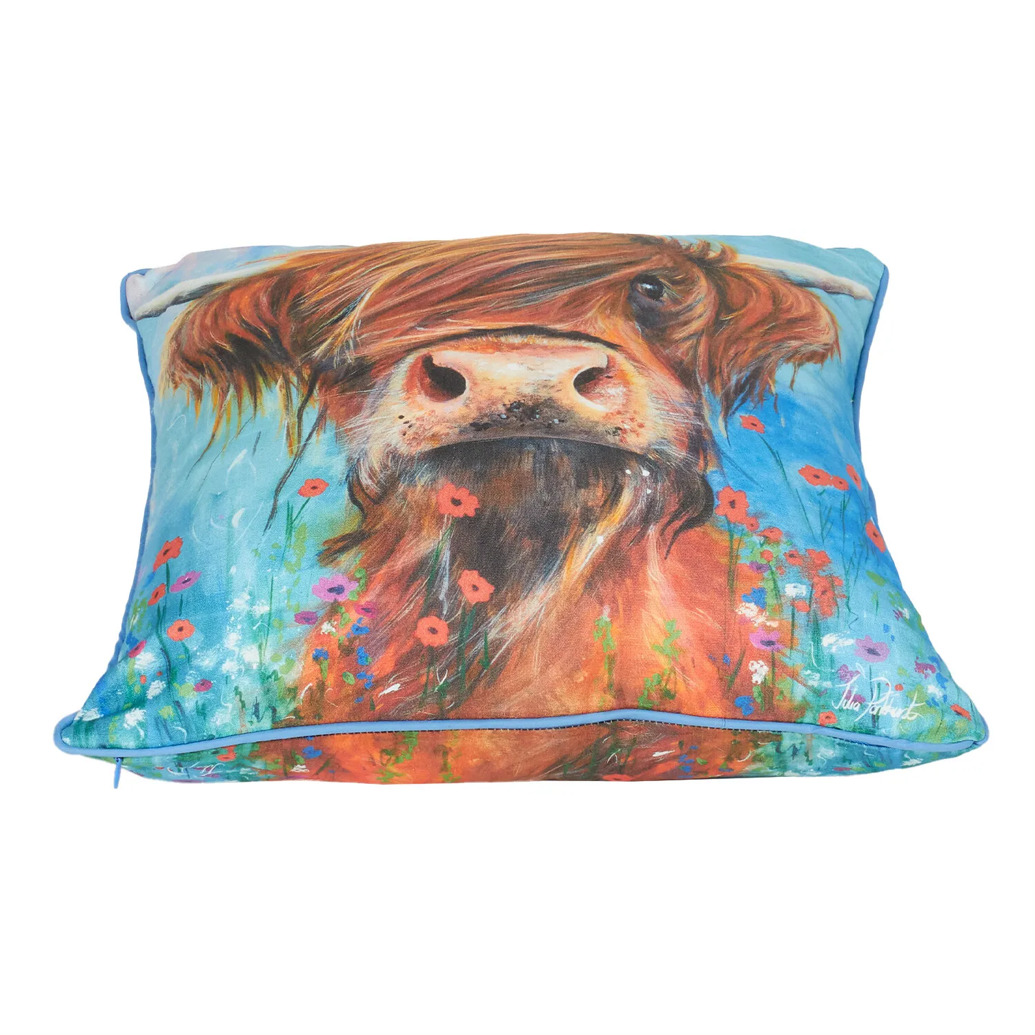 Julia Pankhurst Highland Cow Cushion 45x45cm