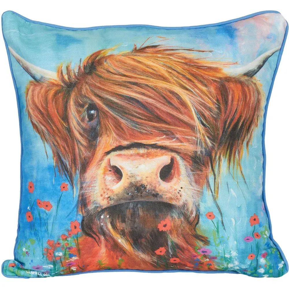 Julia Pankhurst Highland Cow Cushion 45x45cm image