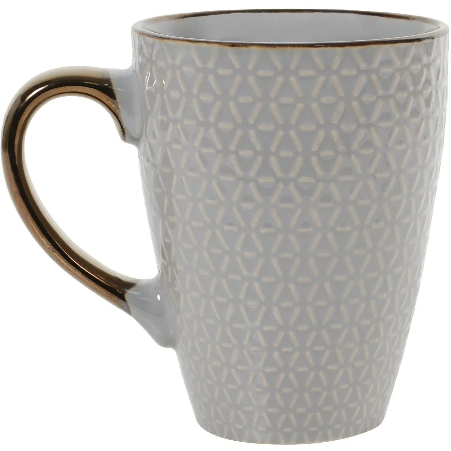Jumbo Honeycomb Embossed Mug with Metallic Rim - Gold