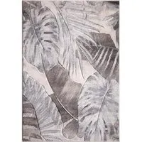 Jungle Leaf 140cm Rug - Grey