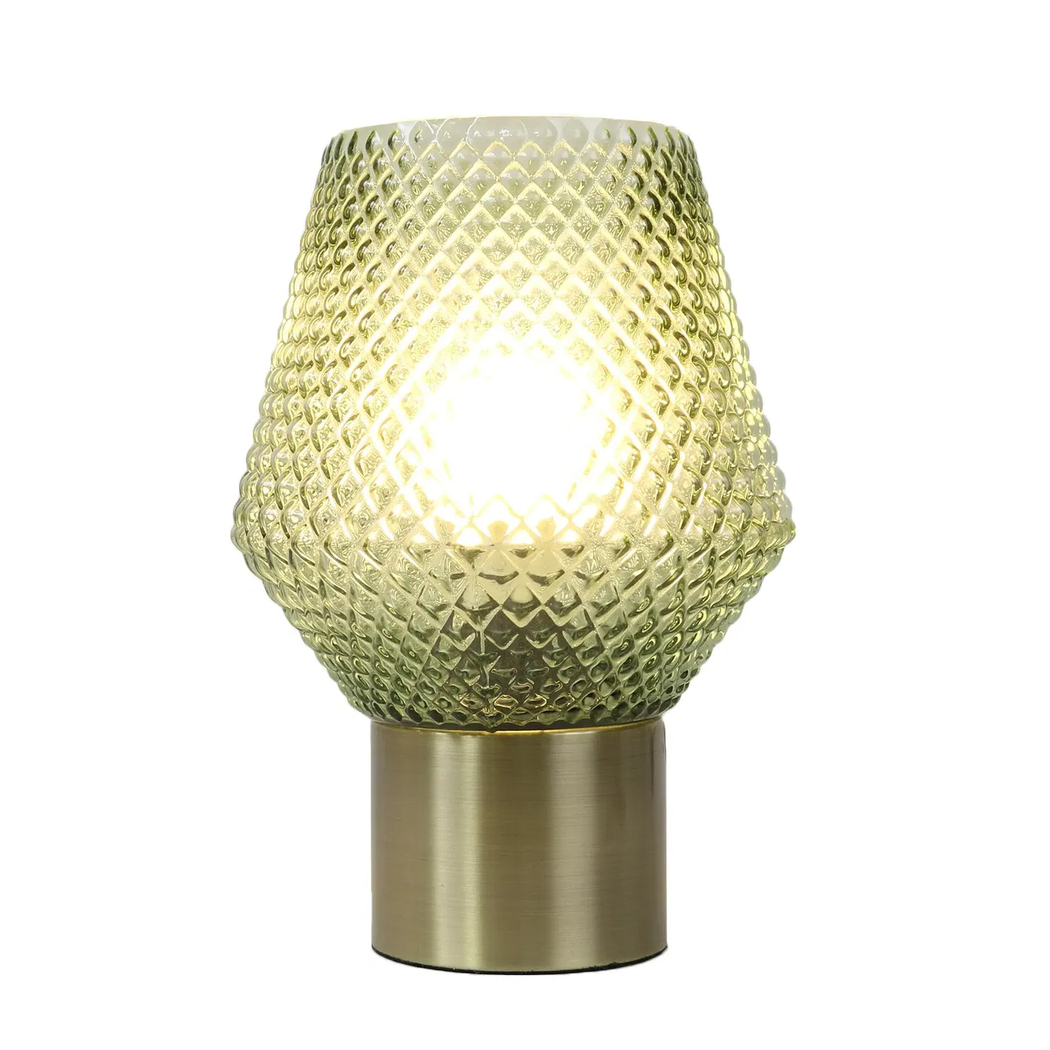 Juniper Ornate Table Lamp - Green, Glass