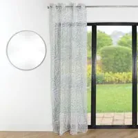 Kameko Abstract Leaf Voile Curtain - Green