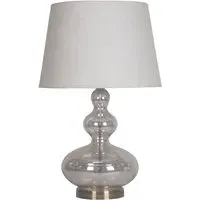 Kathleen Table Lamp - White, Silver
