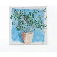 Kathryn Gold Edged Potted Plant Canvas - Blue