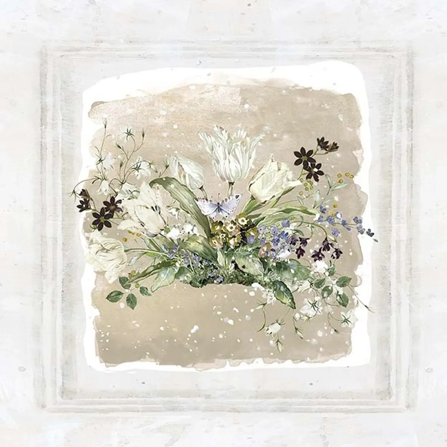 Kathryn White Frosted Bouquet Wall Art - Neutral image