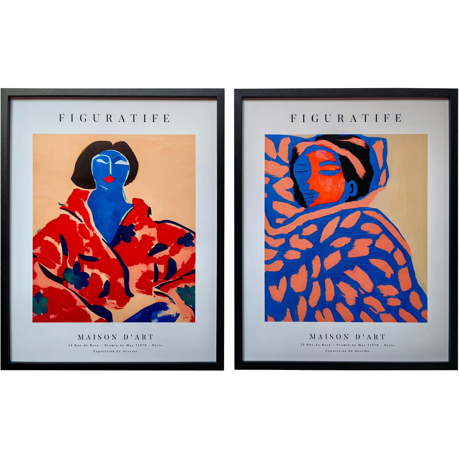 Kenny Portrait Set of 3 Framed Art - Multicolour image