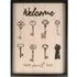 Keys Wall Plaque with Hooks - Black