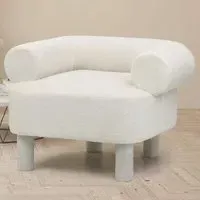 Khloe Accent Chair - White, Boucle