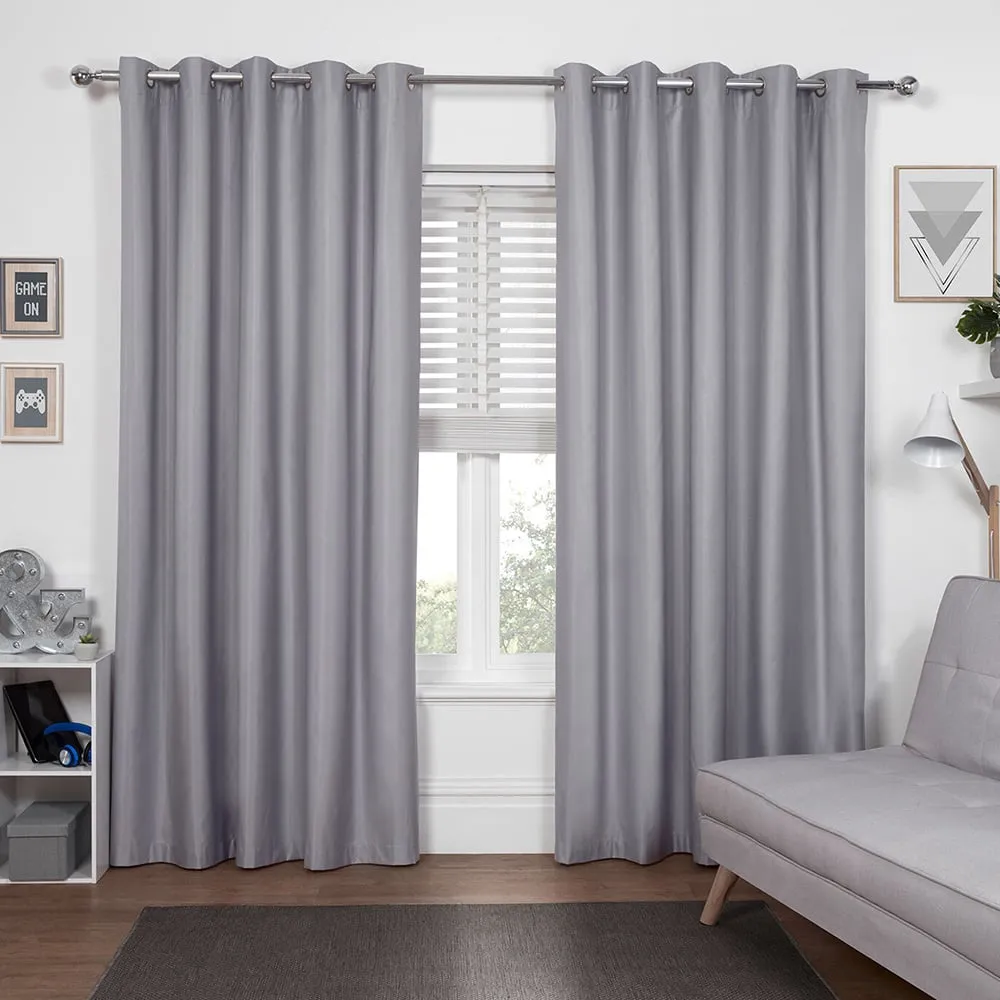 Kids Blackout Eyelet Curtains 168cm - Grey