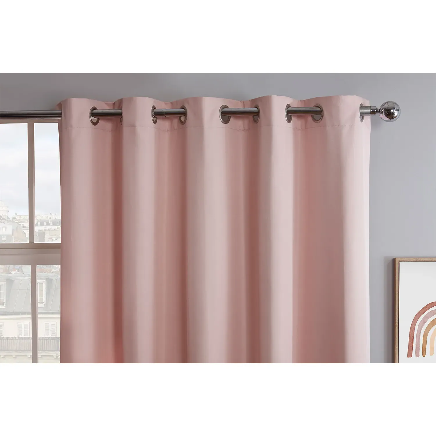 Kids Blackout Eyelet Curtains - Pink