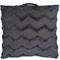 Kimana Square Floor Cushion with Handle - Charcoal