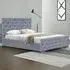 King Size Chesterfield Bed Frame with Diamante - Grey, Velvet