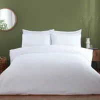 Kingsbridge Super King Duvet Cover and Pillowcase Set - White