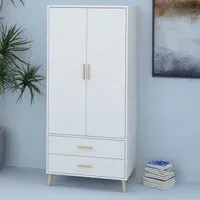 Kingston 2 Door 2 Drawer Double Wardrobe - White
