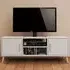 Kingston 2 Door TV Unit with Shelves - White