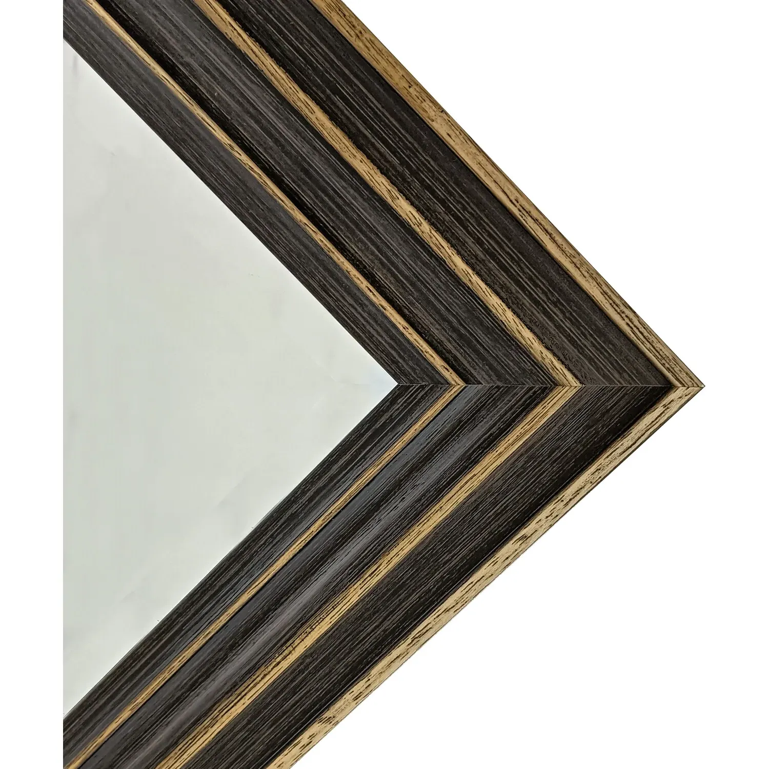 Kingston Brushed Wooden Mirror - Black