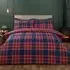 Kinross Check Double Duvet Cover Set - Red, Cotton