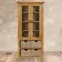 Kinsale 2 Door Display Cabinet with Baskets - Brown