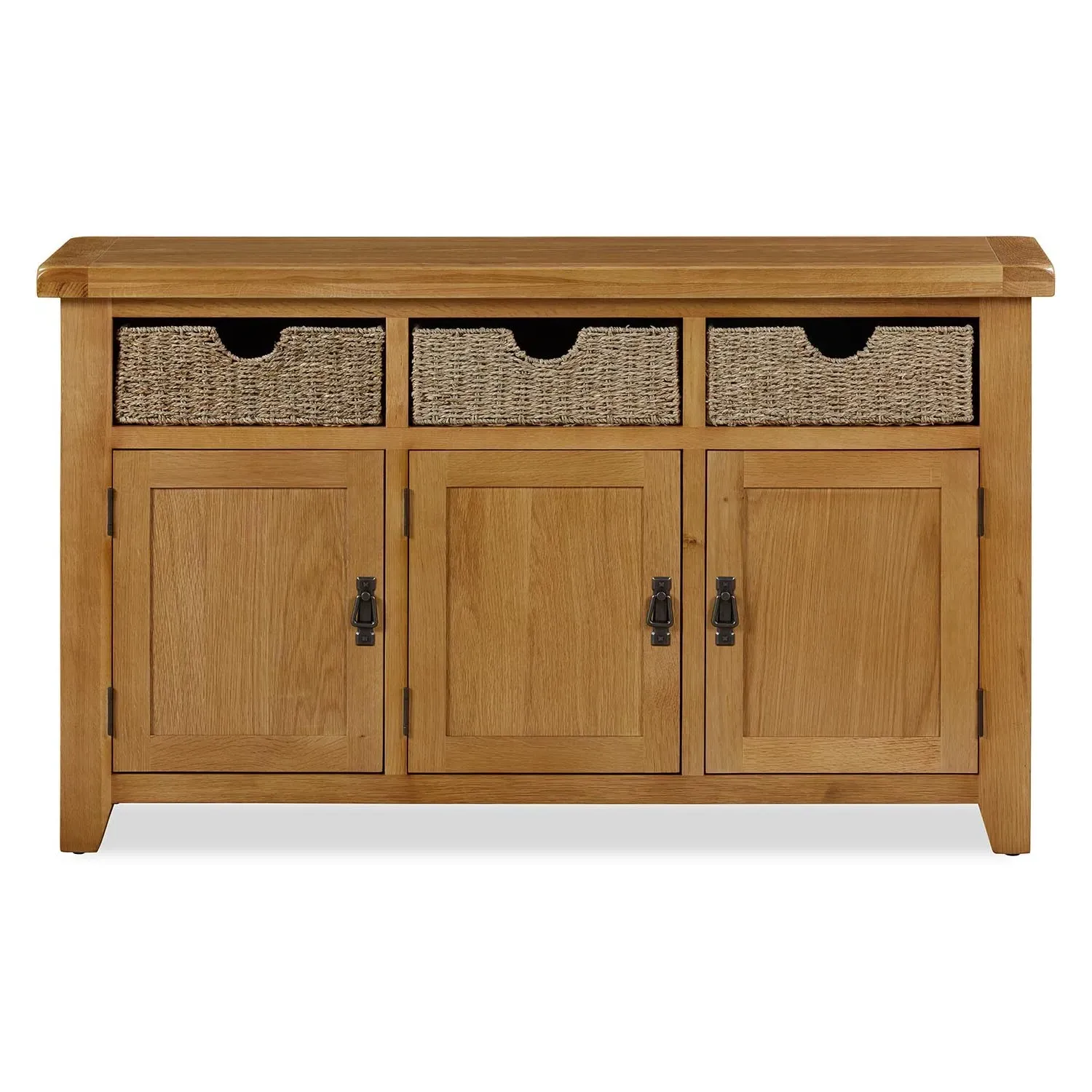Kinsale 3 Door Sideboard with Basket Drawers - Oak