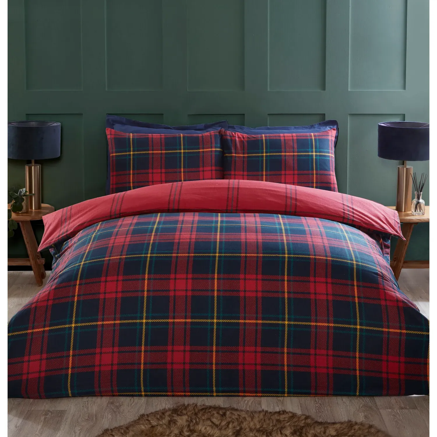 Kinsley Super King Duvet Set - Red Tartan image