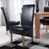 Krista Set of 2 Roll Back Dining Chairs - Black, Bonded Leather