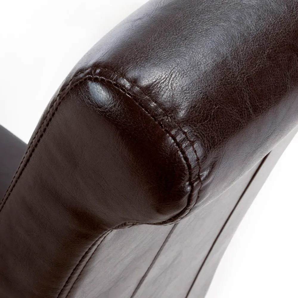 Krista Set of 2 Roll Back Dining Chairs - Brown, Bonded Leather