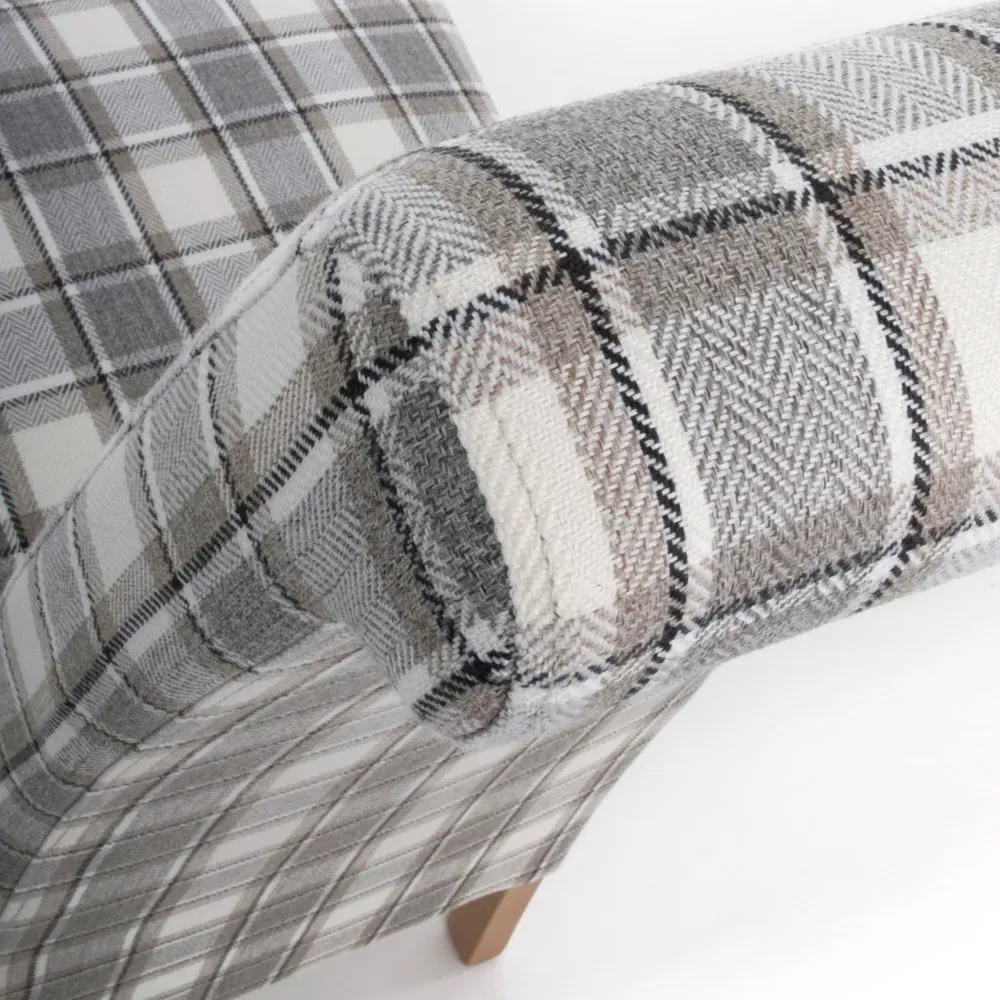 Krista Set of 2 Roll Back Dining Chairs - Cappuccino, Herringbone