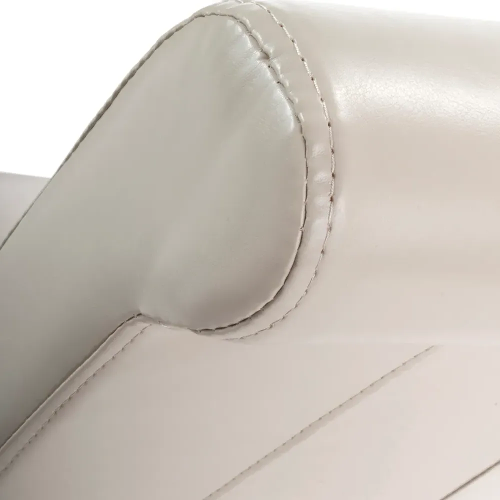 Krista Set of 2 Roll Back Dining Chairs - Ivory, Bonded Leather