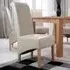 Krista Set of 2 Roll Back Dining Chairs - Ivory, Bonded Leather