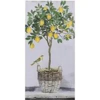 K.White Birds on Lemon Tree Canvas Wall Art - Green, Yellow