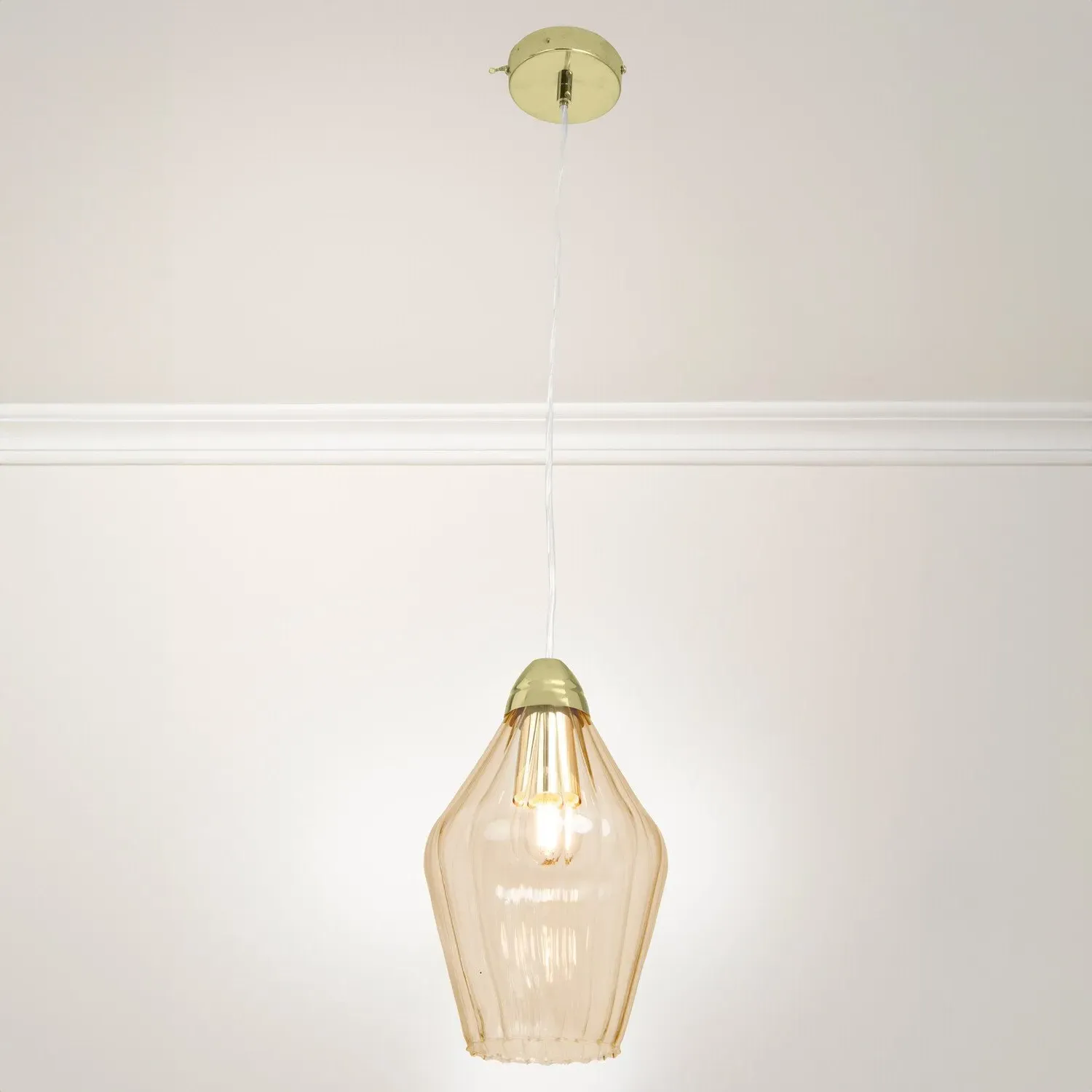 Kyla Ceiling Fitting - Champagne, Glass