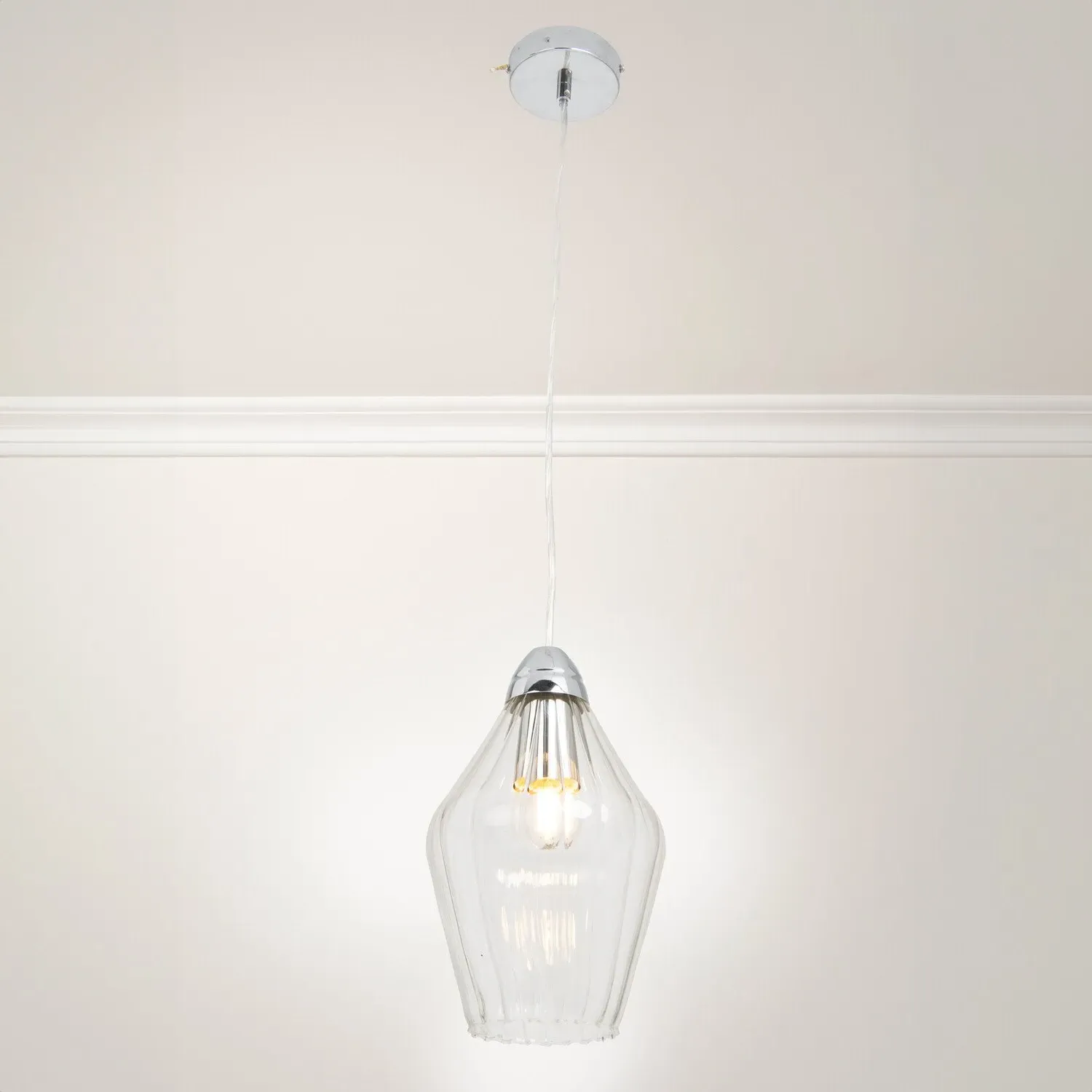 Kyla Ceiling Fitting - Clear, Glass