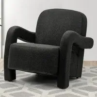 Kylie Accent Chair - Black, Boucle