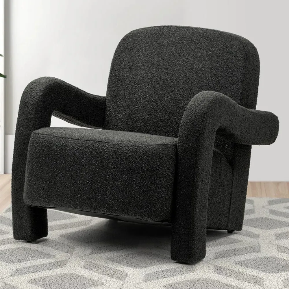 Kylie Accent Chair - Black, Boucle image