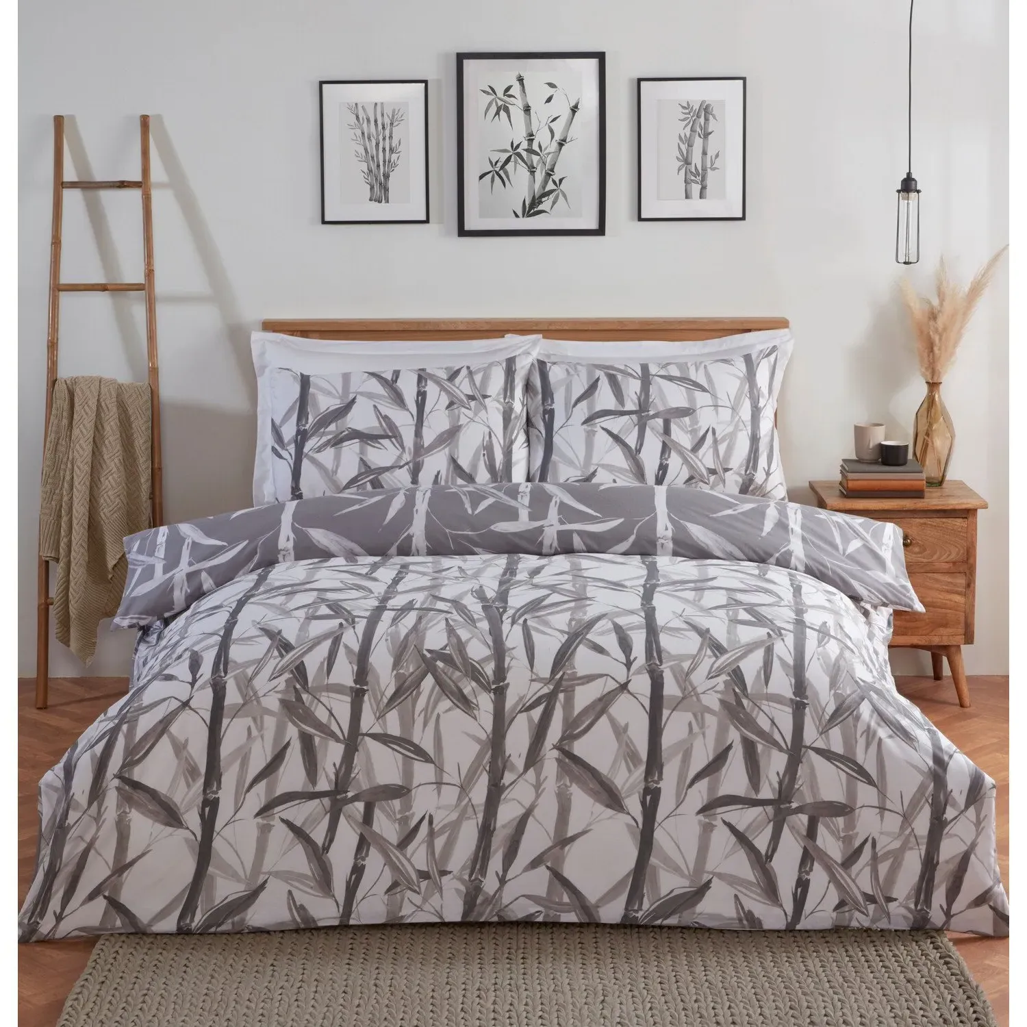 Kyoto Double Duvet Cover and Pillowcase Set - Natural