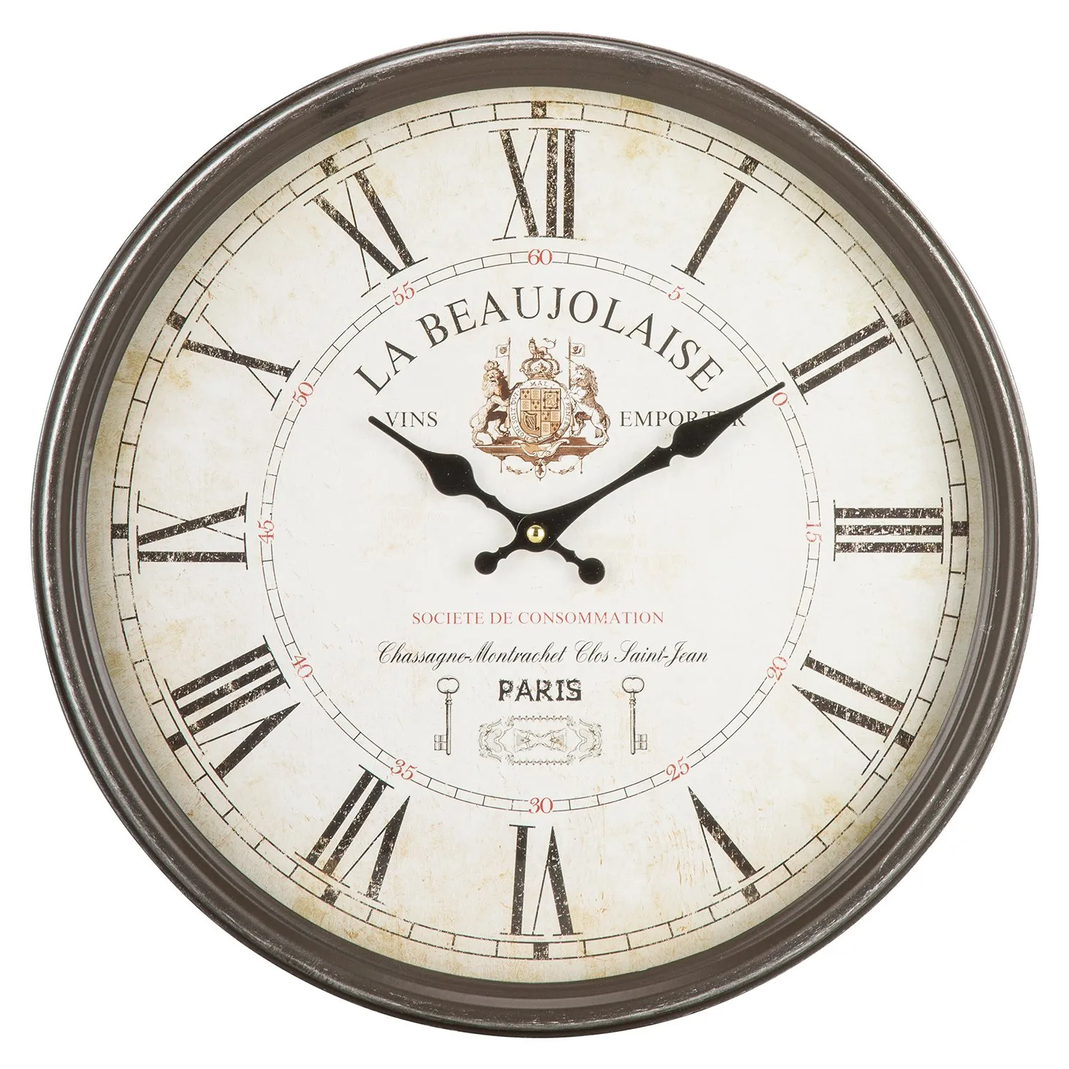 La Beaujolaise Round Wall Clock - Neutral image