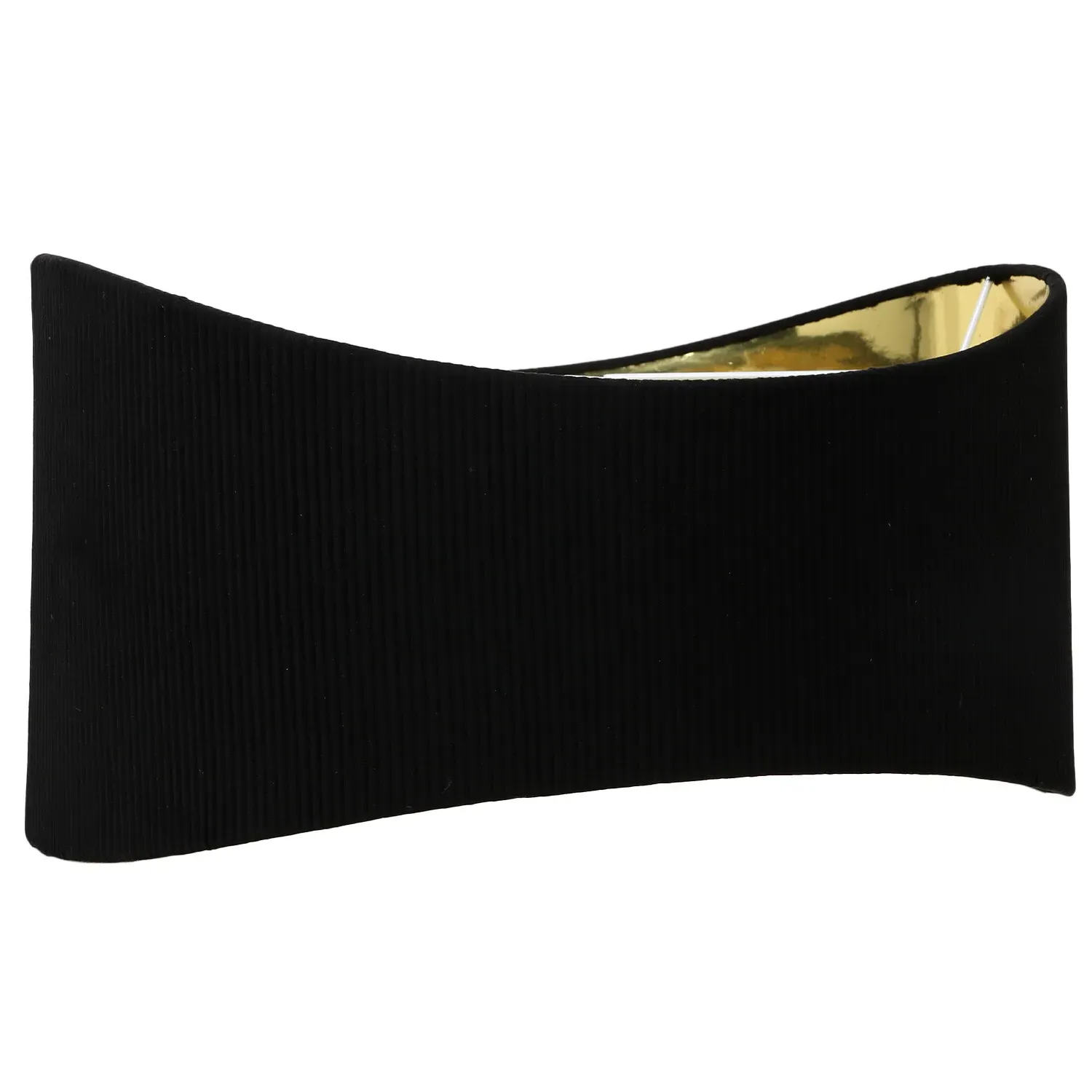 Lamp Shade with Gold Lining - Black, Linen