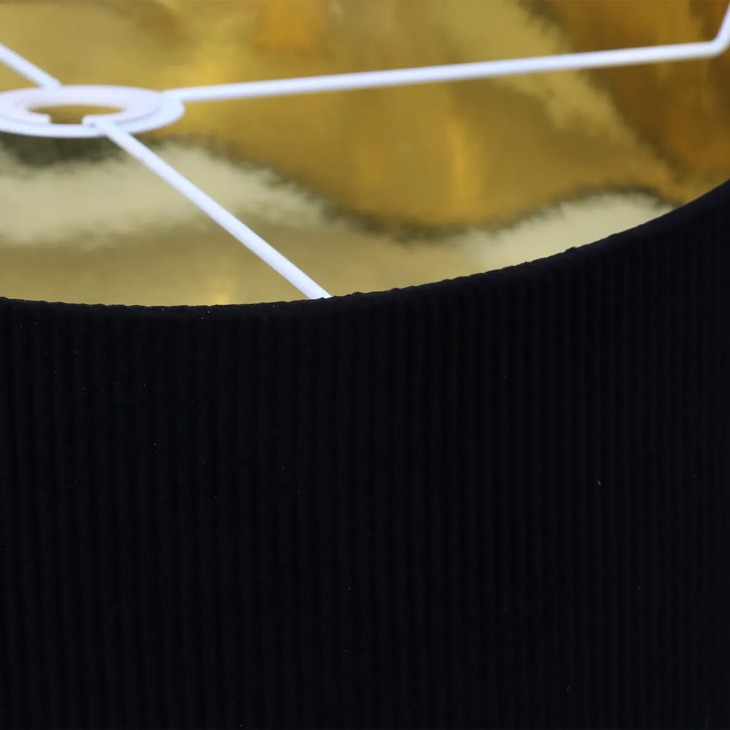 Lamp Shade with Gold Lining - Black, Linen