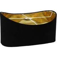 Lamp Shade with Gold Lining - Black, Linen