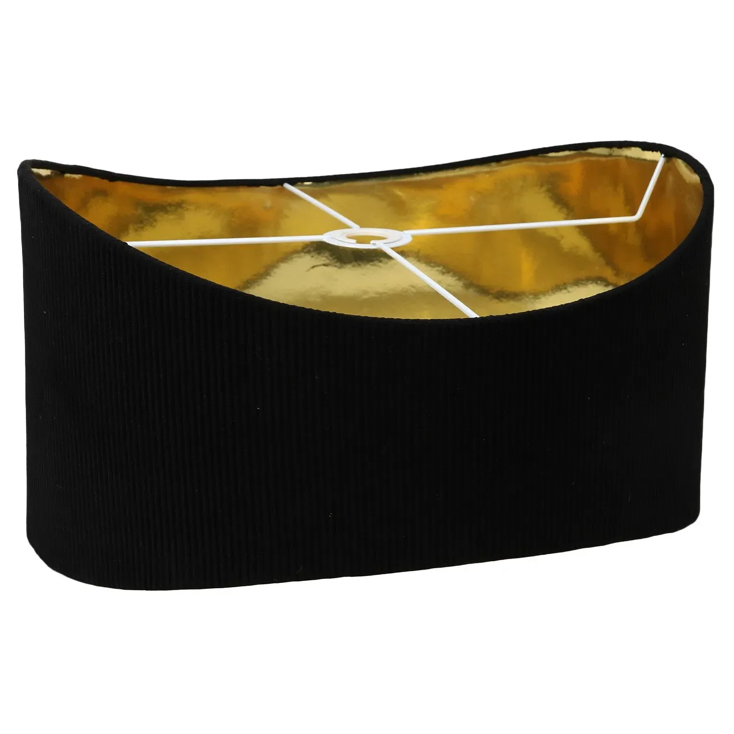 Lamp Shade with Gold Lining - Black, Linen