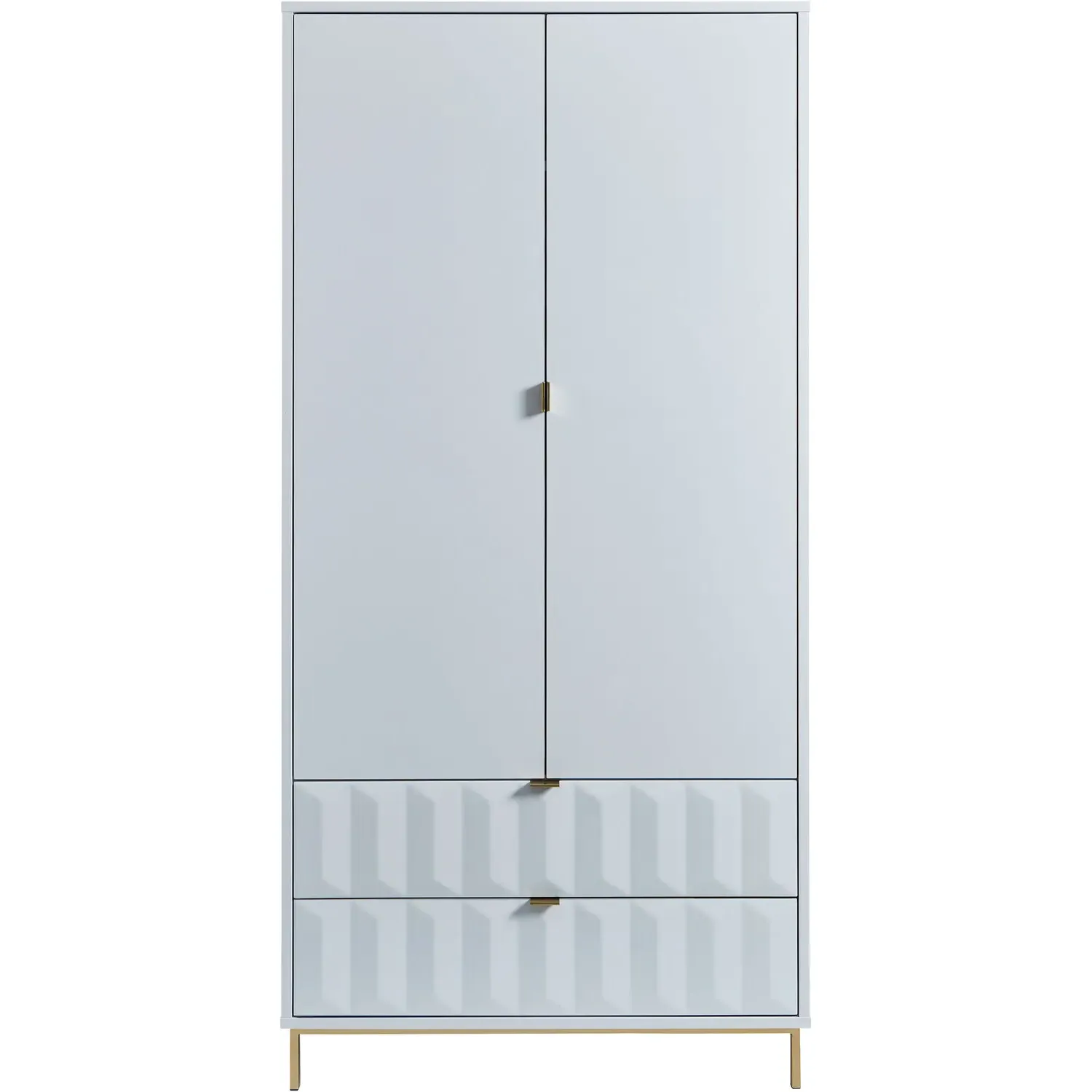 Lara 2-Door Wardrobe with 2 Drawers - White